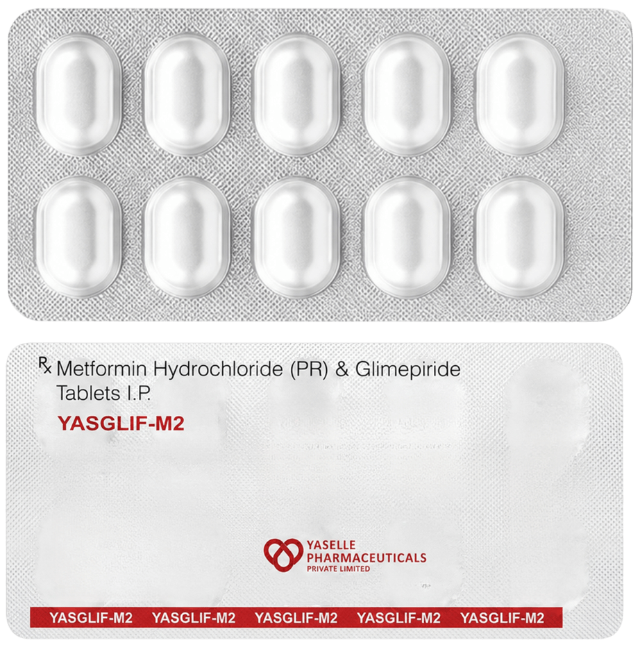 Metformin 500 mg + Glimepiride 2 mg Tablets
